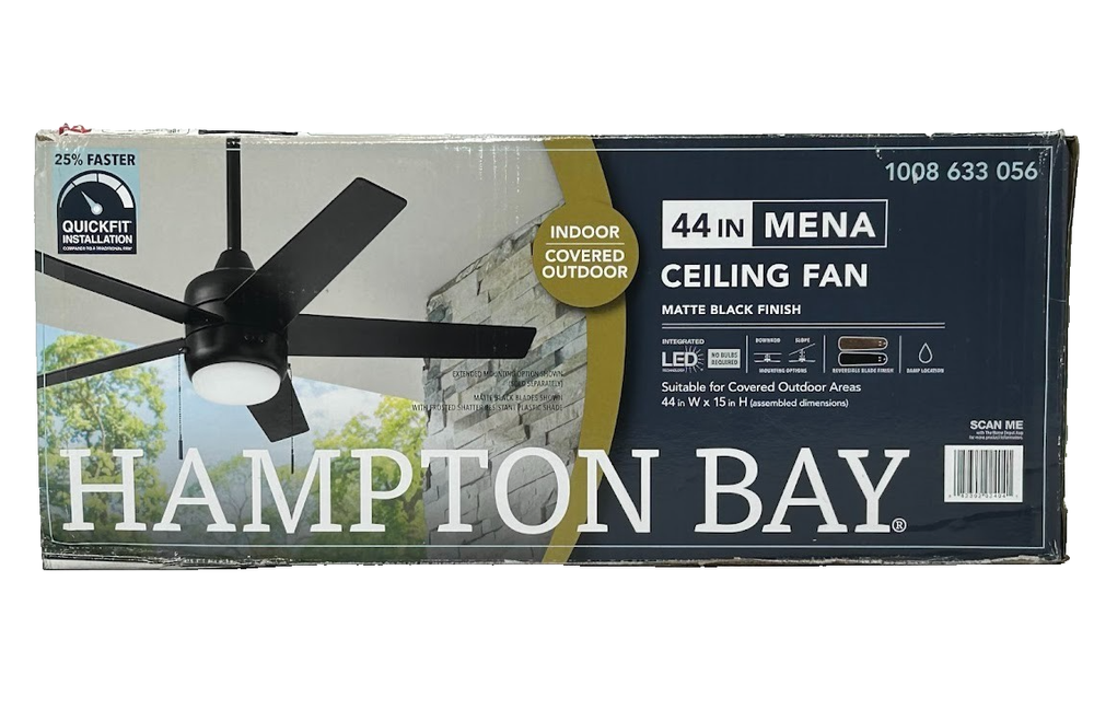 Hampton Bay LED Indoor/Outdoor Ceiling Fan with Light Kit and Reversible Blades