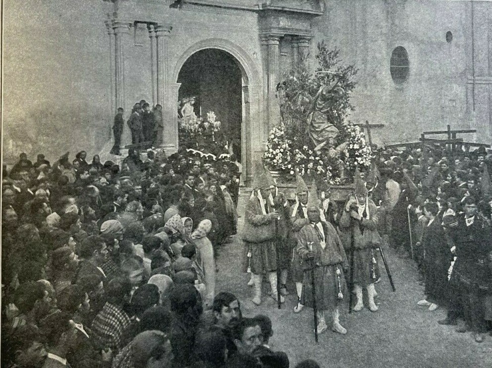 1899 Holy Week Passion Procession at Murcia Spain  illustrated