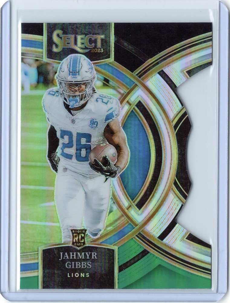 2023 Panini Select Jahmyr Gibbs Rookie 2 Card Lot - Black & Green Die Cut
