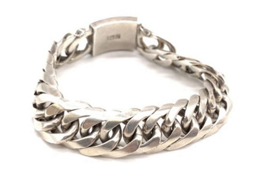 Vintage Mexico Taxco 925 Sterling Silver Chunky Cuban Link Bracelet 60g