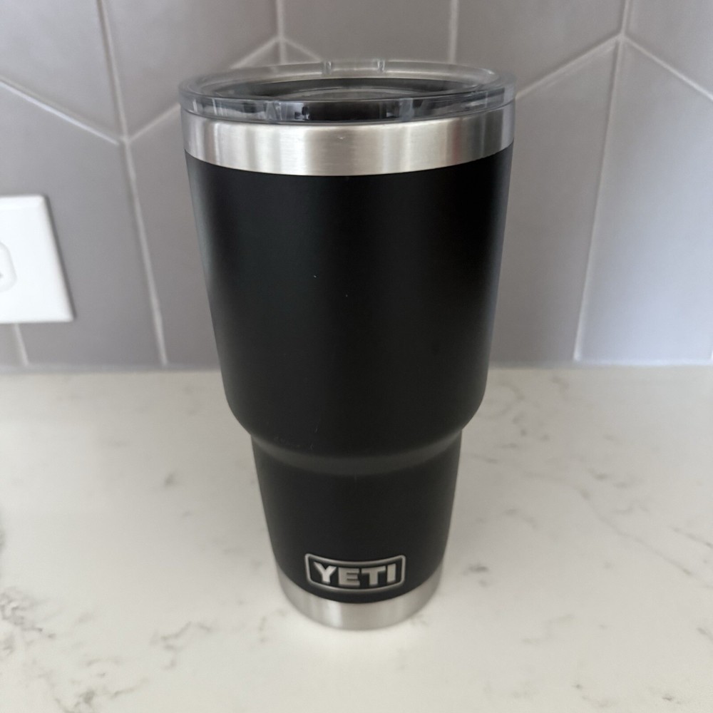 30 oz Yeti Rambler Black Stainless Steel Tumbler Cup