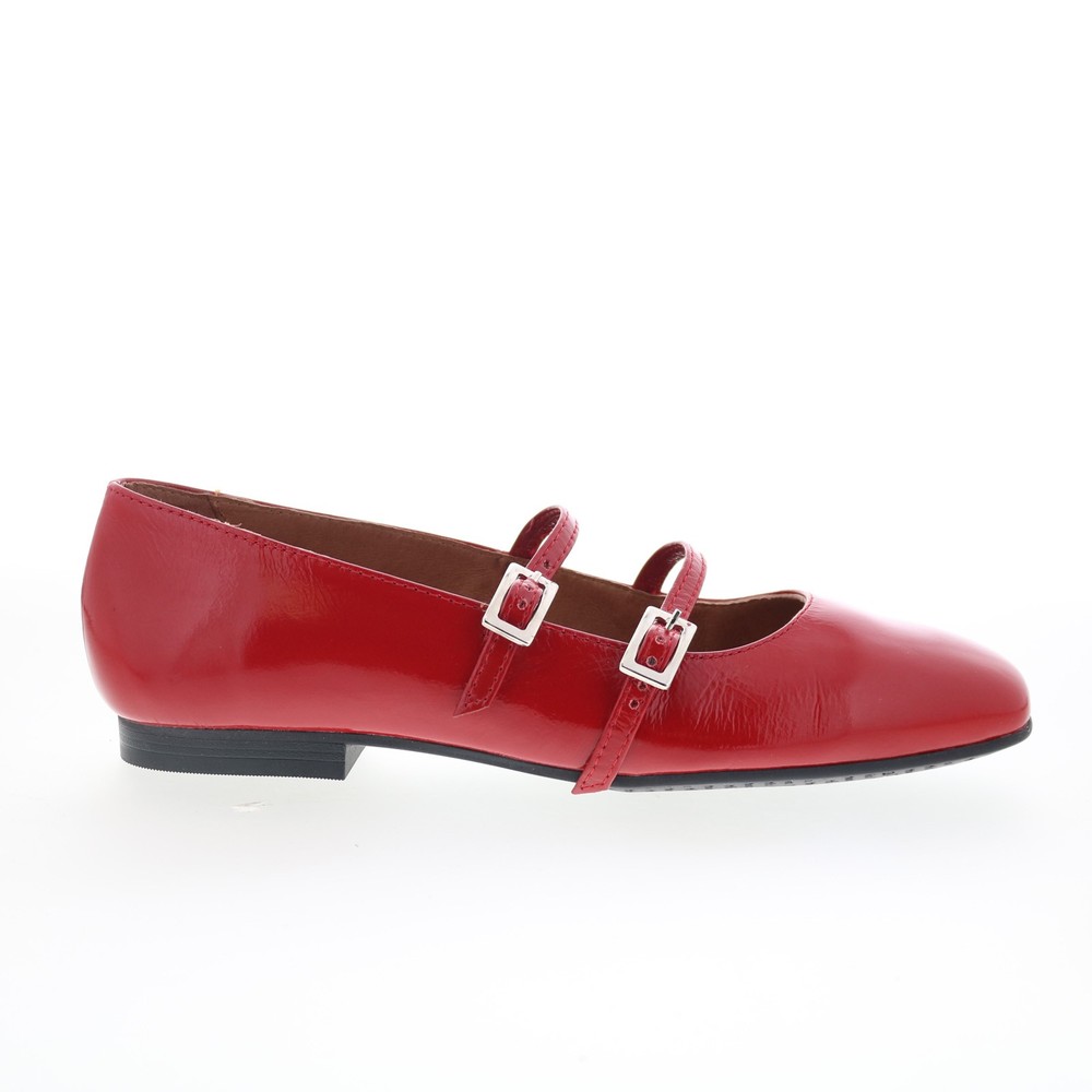 Miz Mooz Zaida Womens Red Leather Hook & Loop Loafer Flats Shoes