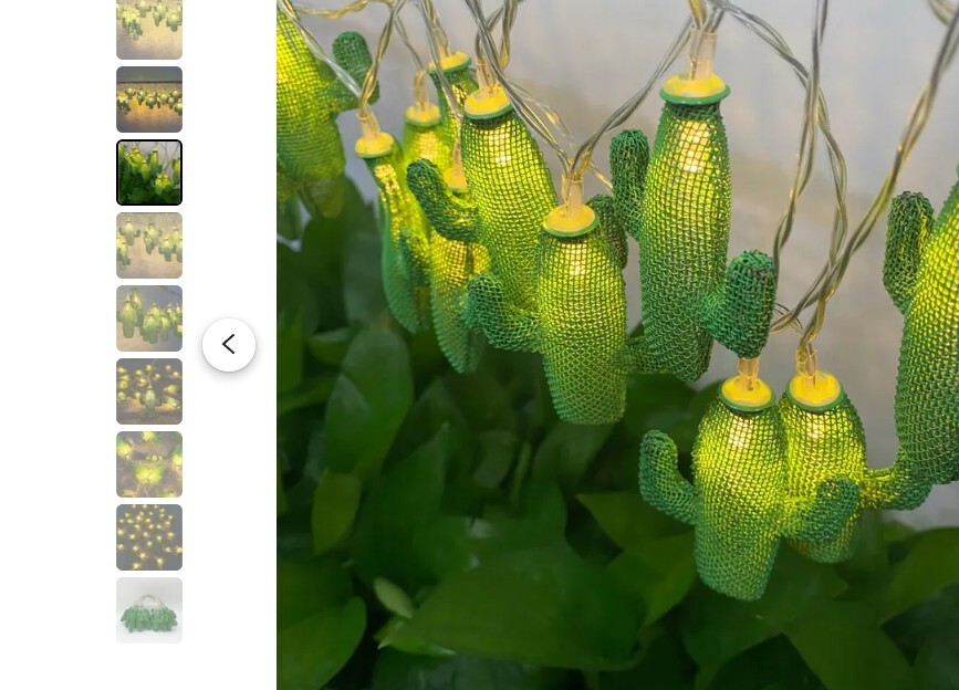 Cactus Fairy String Lights with Artistic Design for Home Decor