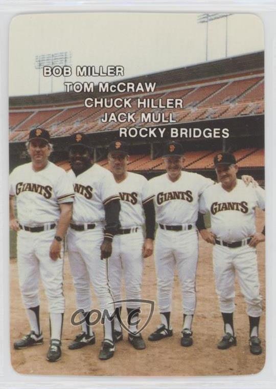 1985 San Francisco Giants Stadium Giveaway Tommy McCraw Bob Miller Chuck Hiller
