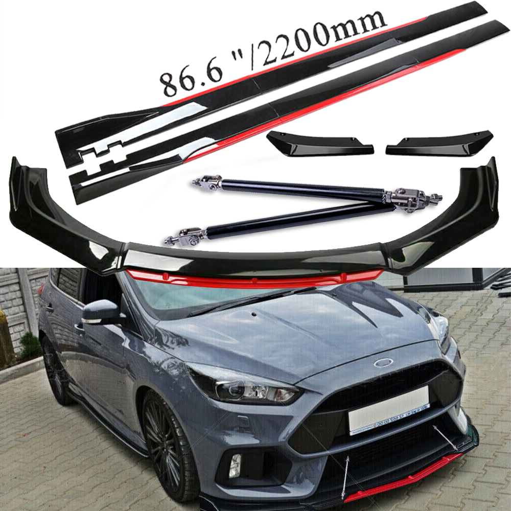 For Ford Focus RS ST Front Bumper Lip Spoiler Splitter Side Skirt Body