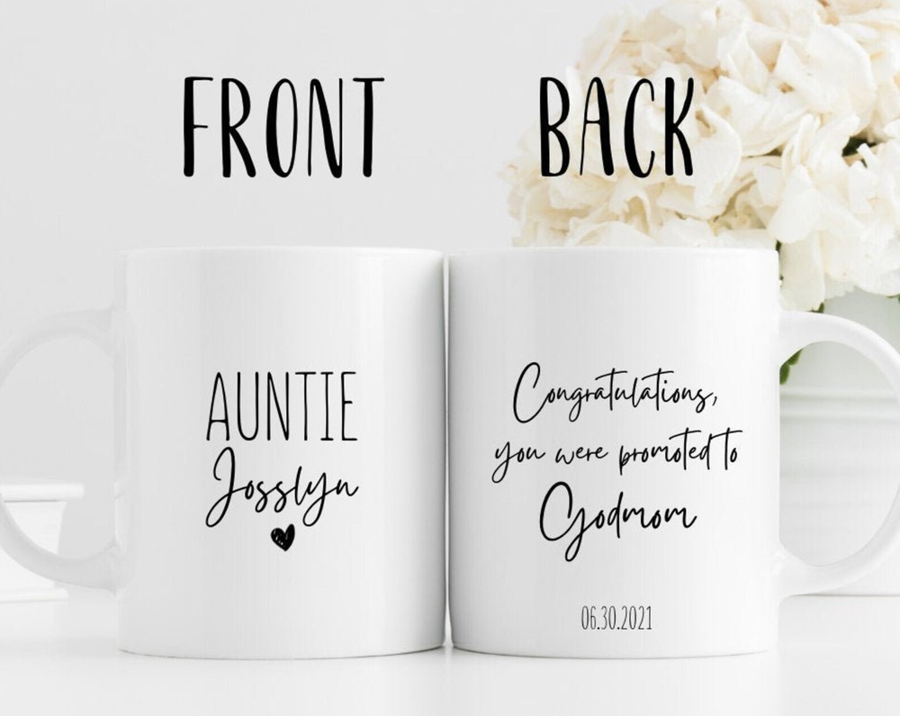 Custom Pregnancy Announcement Mug for Godmother - New Aunt Coffee Cup  