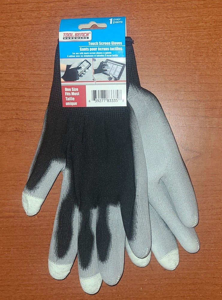 Nitrile Coated Work Gloves Black One Size Fits Most Tool Bench Hardware