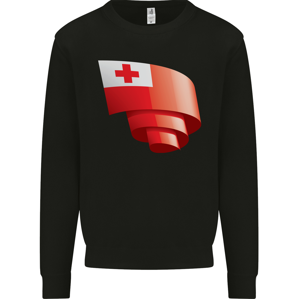 Curled Tongo Flag Tongan Day Football Mens Sweatshirt Jumper