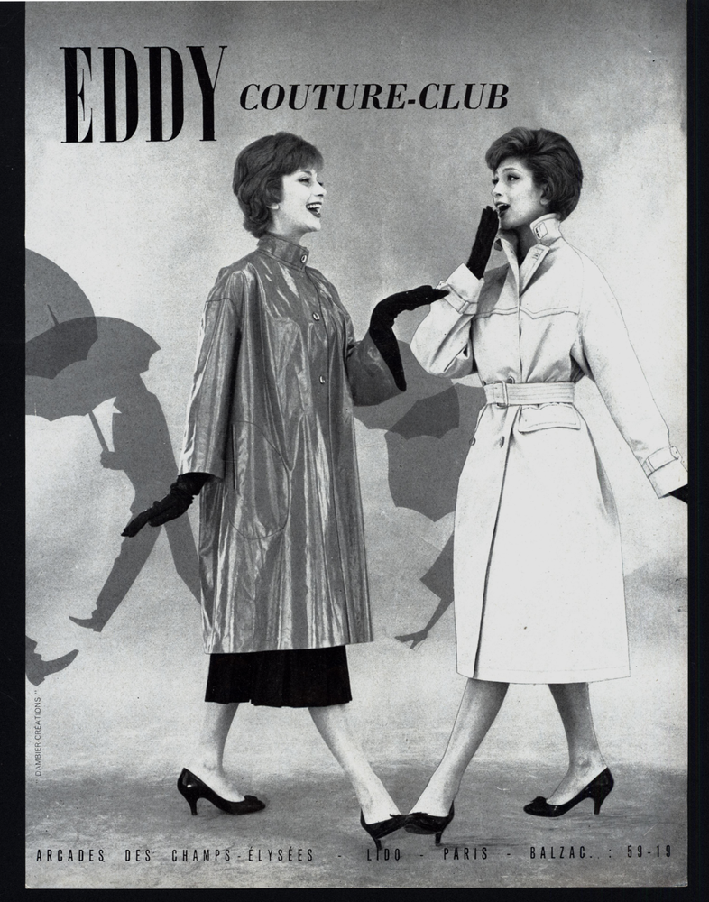 1957 FRENCH FASHION PARIS EDDY COUTURE CLUB MID-CENTURY VTG PRINT AD