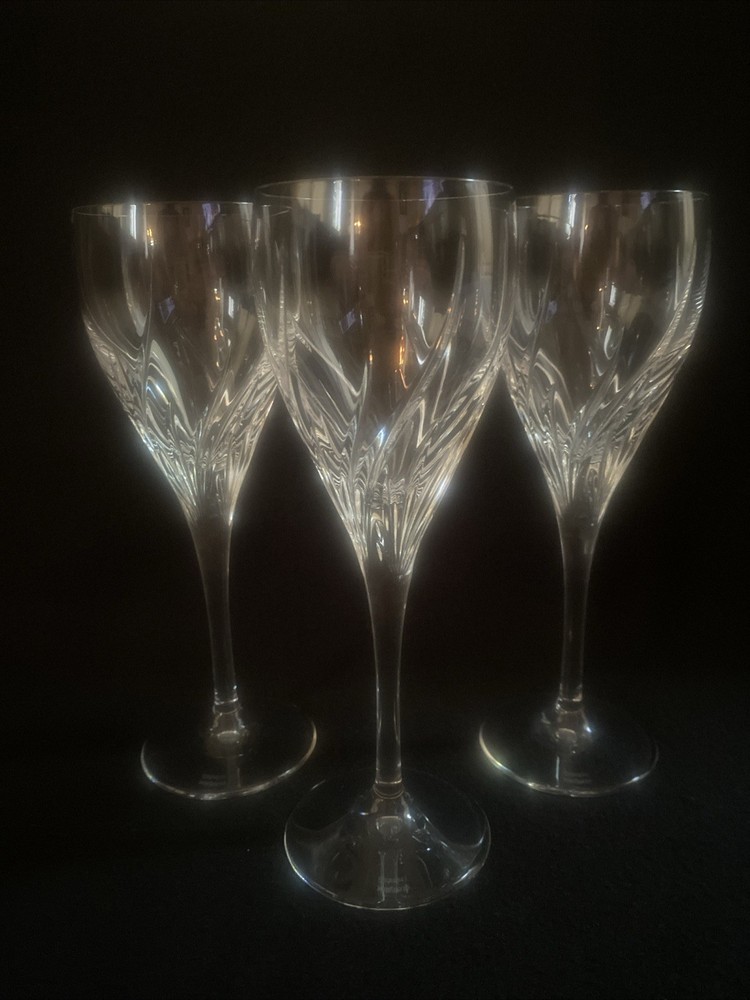 Waterford Marquis Summer Breeze White Wine Glasses Set of 3 8 5/8 Inch