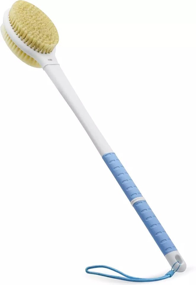 20.5-Inch Long Handle Back Bath Brush for Shower, Ideal Scrubber for Elderly Men and Women with Soft Bristles and Comfortable Grip