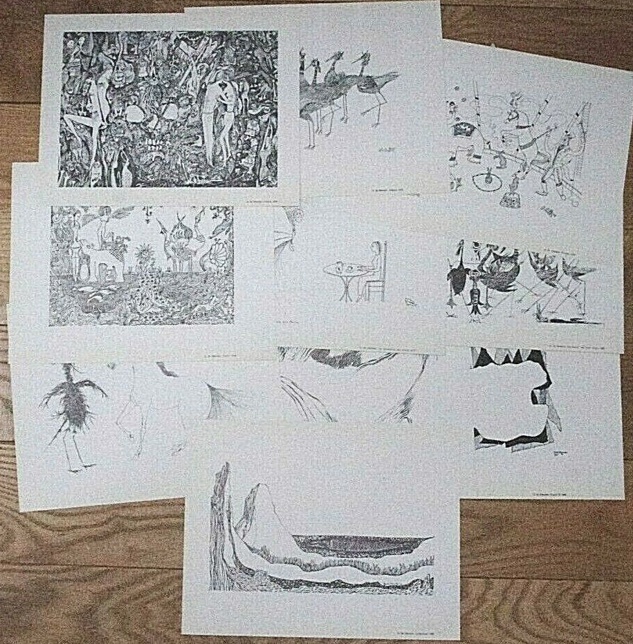 Meester ART PRINT FOLIO Jo De Vintage Prints 1975 Bird Vogel x 10