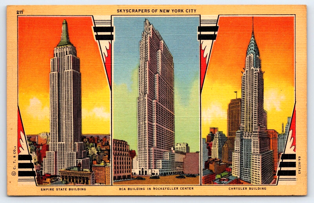 VINTAGE OLD ANTIQUE POSTCARD SKYSCRAPER BUILDINGS OF NEW YORK CITY NEW YORK USA