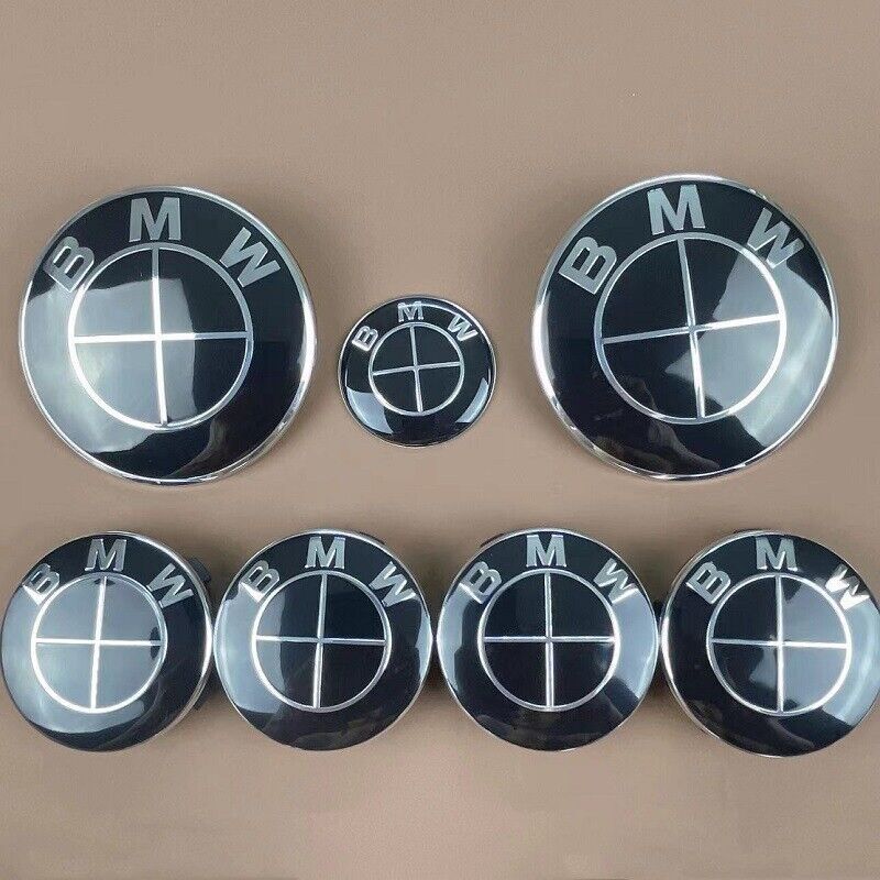 Original 7PCS For HubCaps Steering Wheel Emblem Badge Set