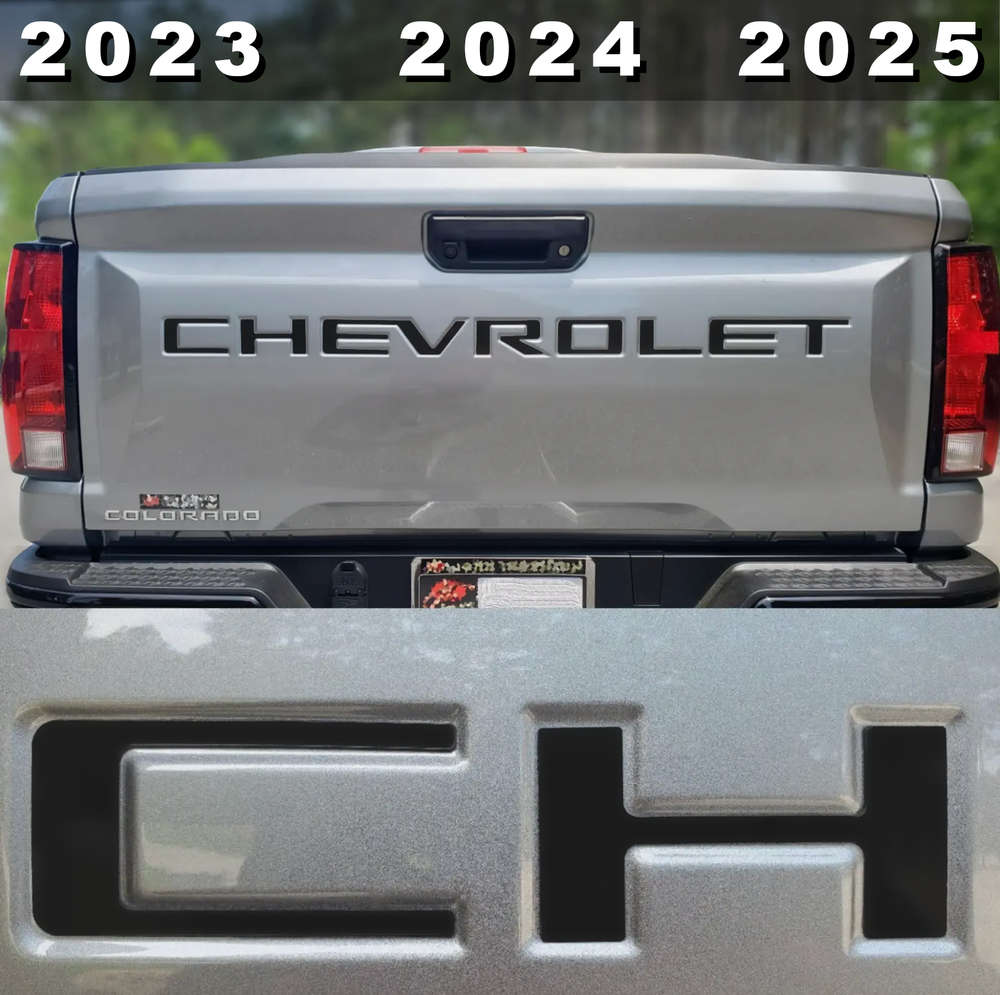 Matte Black Raised Plastic Letters Inserts CHEVROLET COLORADO 2023-25 NOT VINYL