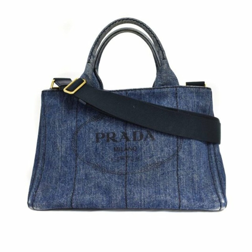 RARE PRADA Canapa M denim 2-way shoulder handbag