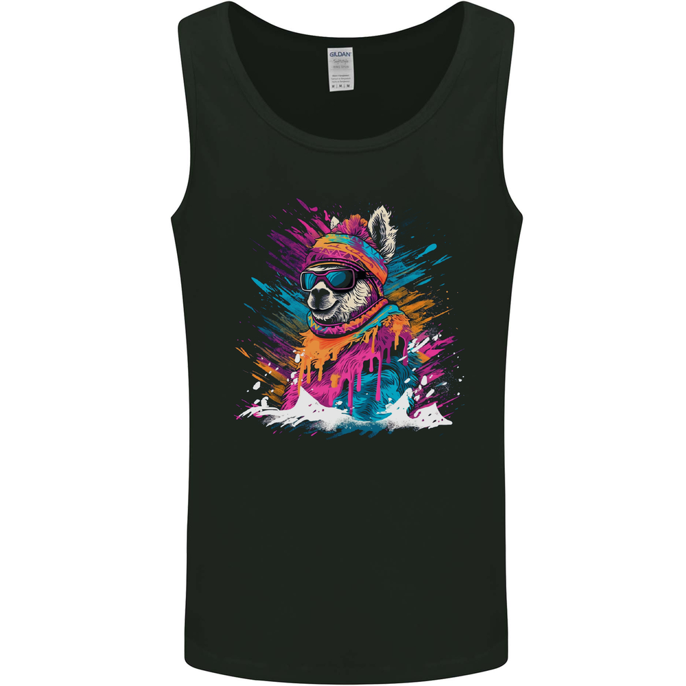 A Cute Lama in the Snow Mens Vest Tank Top