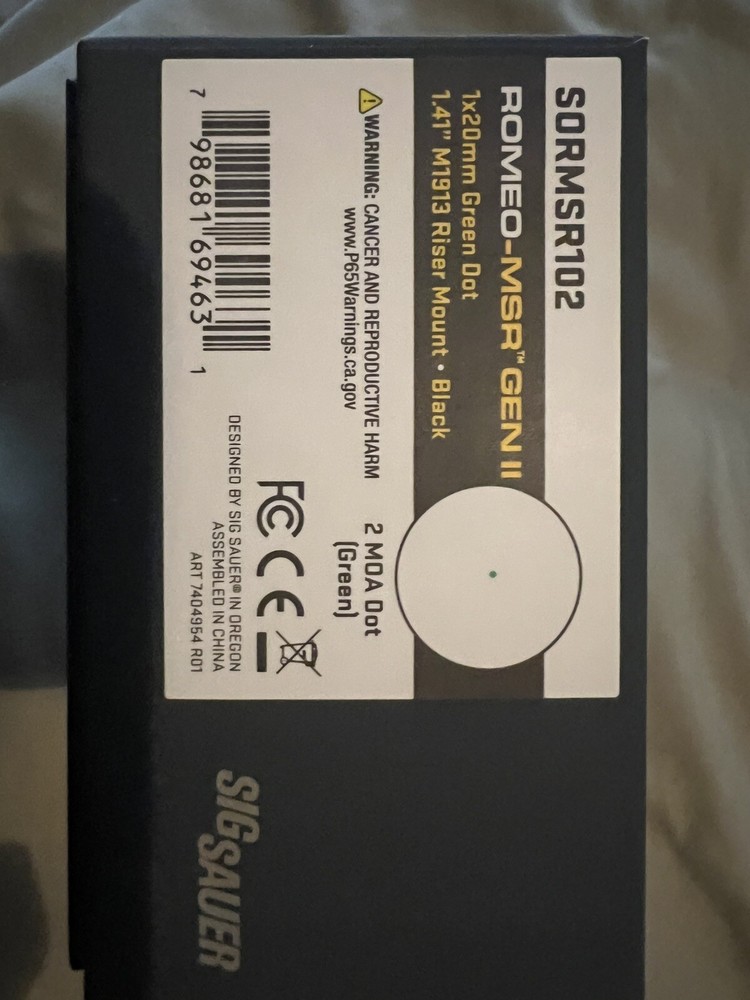 Sig Sauer Romeo-MSR Gen II 1x20mm 2 MOA Compact Green Dot Black SORMSR102