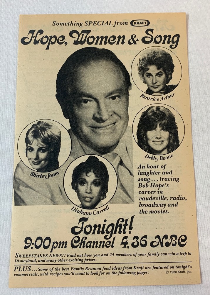1980 NBC TV Special Bob Hope with Shirley Jones and Diahann Carroll