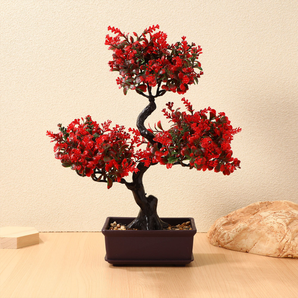 Artificial Bonsai Tree Juniper Faux Plant Potted Simulated Garden Decoration