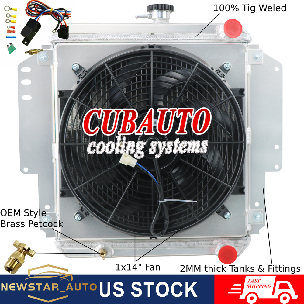 Radiator+Shroud Fan For 1981-1996 Suzuki Sierra Jimny Samurai SJ413 1.3L 2 Rows