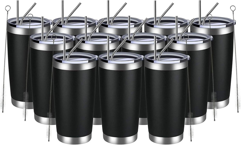 MEWAY 20oz Tumbler 12 Pack Double Wall Vacuum Insulated Travel Mug Bulk