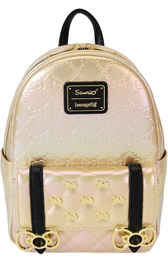 Loungefly Sanrio 50th Anniversary Metallic Gold Mini Backpack( SANBK0549)