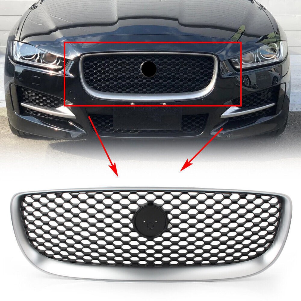 Front Center Grill Grille Plastic ABS Fit JAGUAR XE 2015 2016 2017 2018 Auto Car