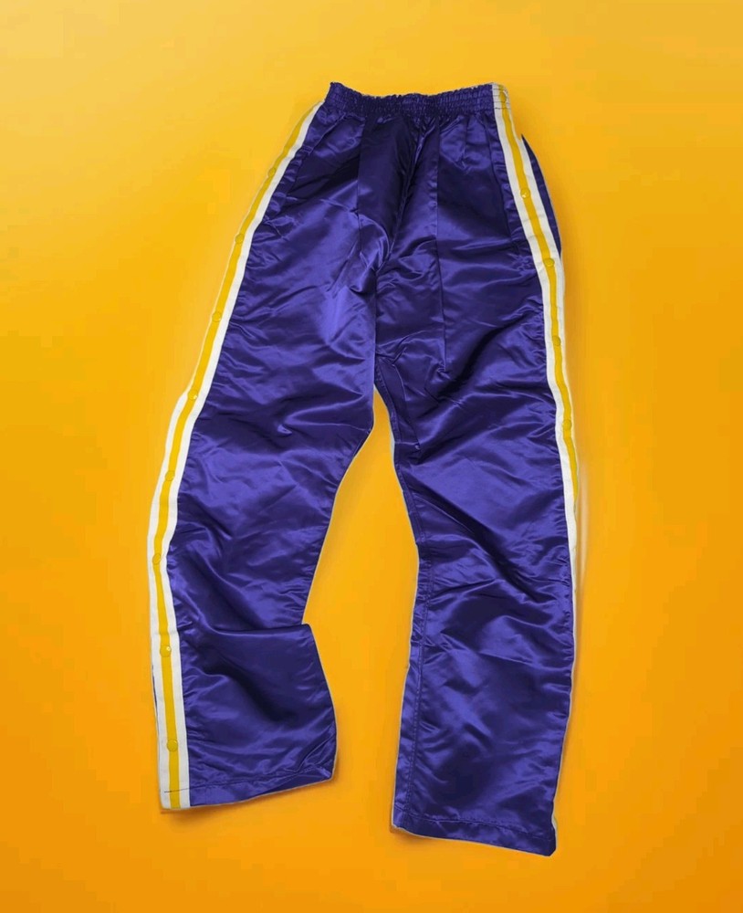 DeLong Satin Breakaway Pants Men Medium Women Large Purple Yellow LSU
