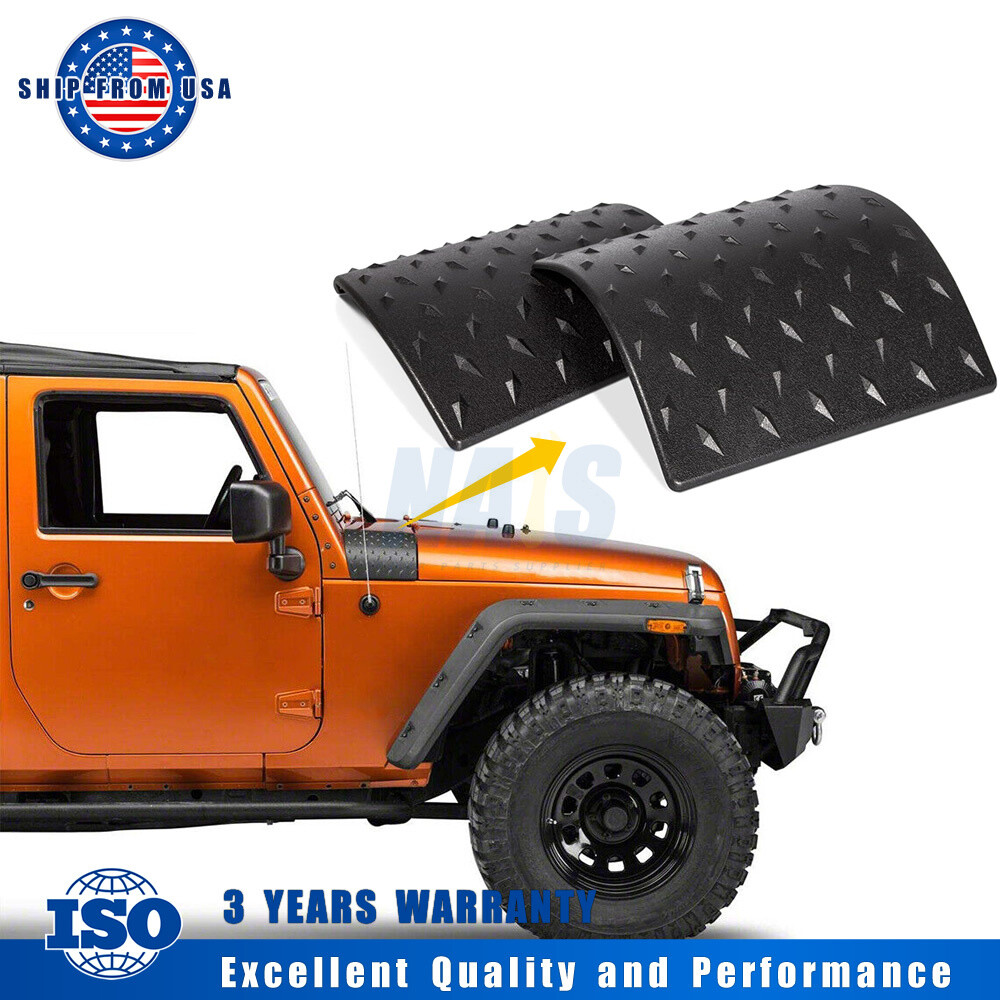 Black Cowl Body Armor Outer Cover Corner Guard For Jeep Wrangler JK 2007-2018 2x
