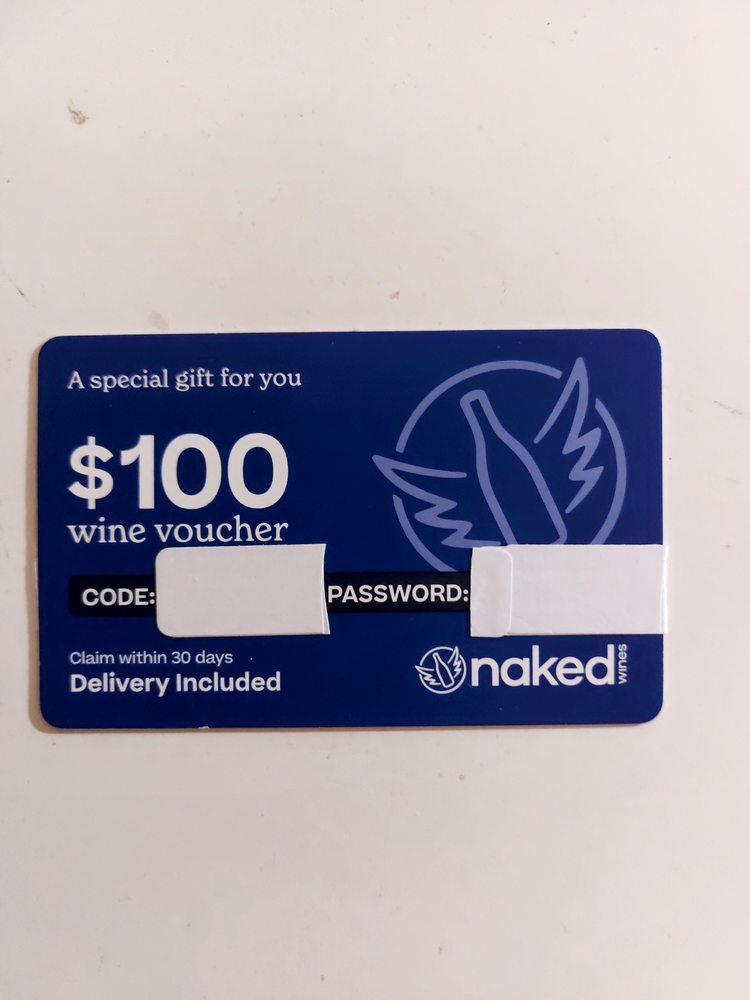 $100 Naked Wines Voucher with Free Delivery Gift Card  -image