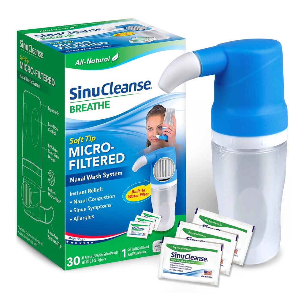 Soft Tip Micro-Filtered Nasal Wash System, Relieves Nasal Congestion Due to C...