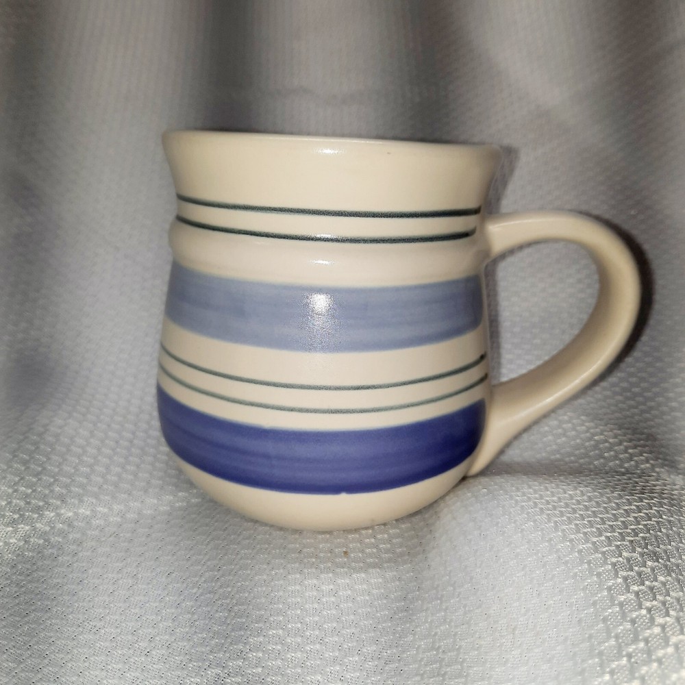Vintage Pfaltzgraff Rio Ceramic Coffee Mug with Mexico Blue Stripes Band