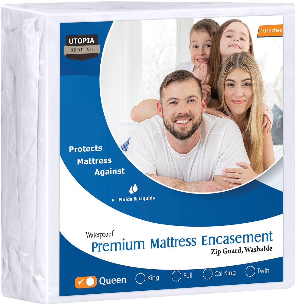 Premium Queen Waterproof Mattress Protector with Zipper for Bed Bugs
