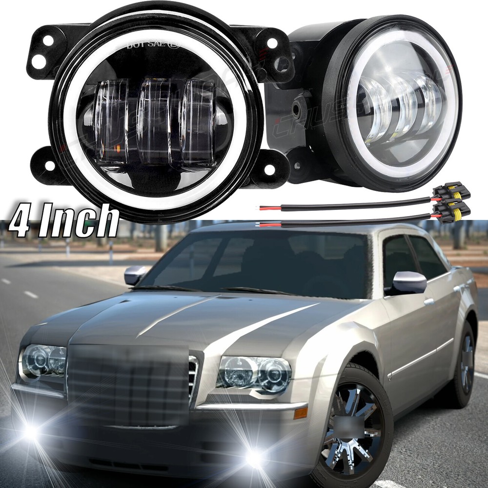 For Chrysler 300 05-11 Factory Replacement Lamps Fog Lights LED Clear Lens 2pcs