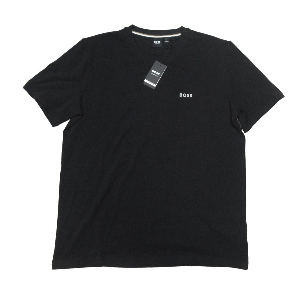 Boss Hugo Boss Men's Black Peter Solid Logo Crew-Neck Short Sleeve T-Shirt