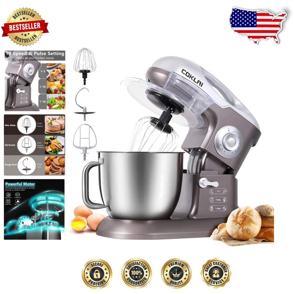 7QT 660W Grayish Brown Stand Mixer - Versatile Electric Kitchen Appliance