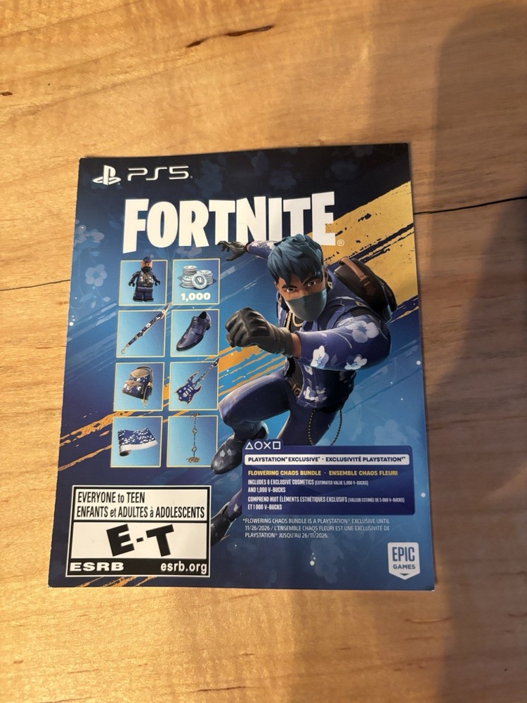 Fortnite Flowering Chaos - PS5 Exclusive Bundle Code (New & Unscratched)
