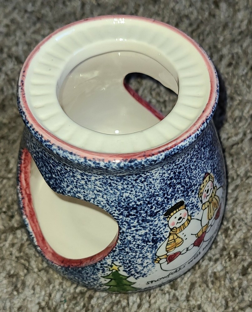 Festive 5-Inch Winter Christmas Porcelain Candle Holder