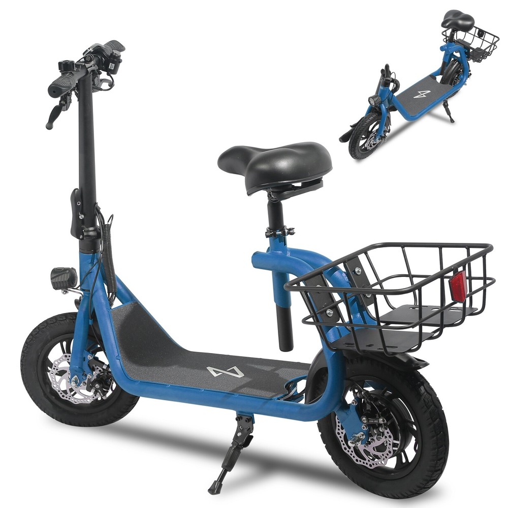 450W Adults Electric Scooter with Seat - Sporty Commuter E-Moped