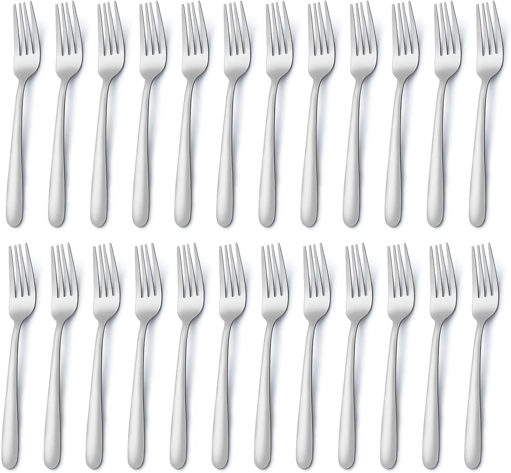 24-Pcs Dinner Forks, 7.1 Inch Forks Silverware, Silverware Forks, Stainless S...