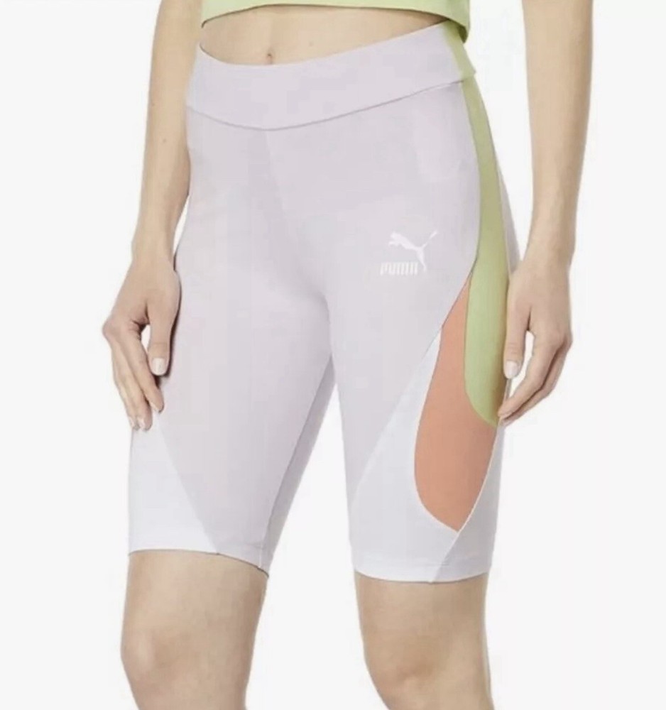 Puma Colorblock Biker Shorts Purple Women’s Size: Small NWT