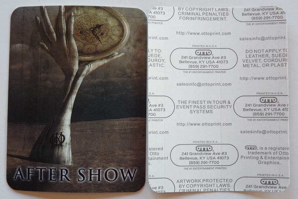 Ministry 2012 Support Guest Concert Tour Green Support Guest Backstage Pass D12