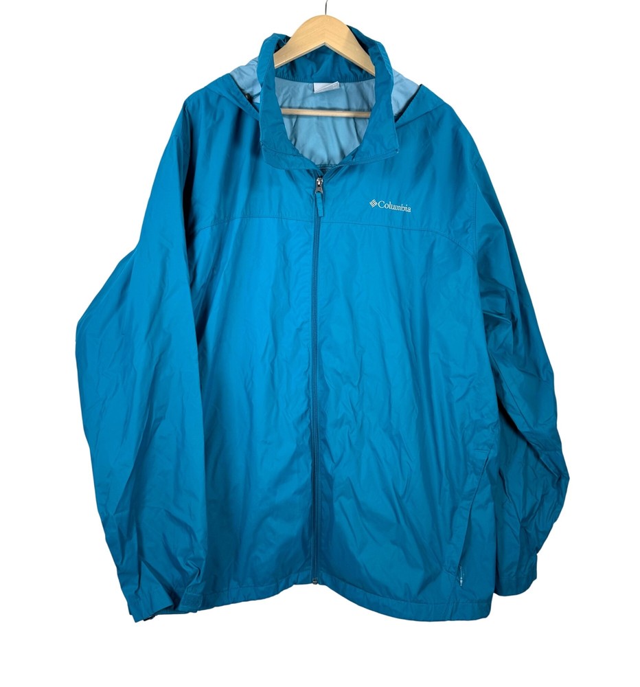 Columbia men's Glennaker rain Jacket teal outdoor hiking camping sz 2XLT