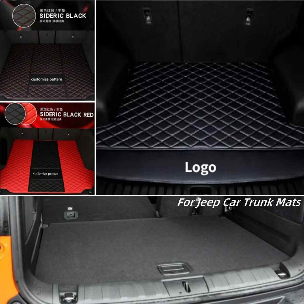 For Jeep Car Trunk Mats Pu Leather Mats Waterproof Custom Rear Carpets Auto