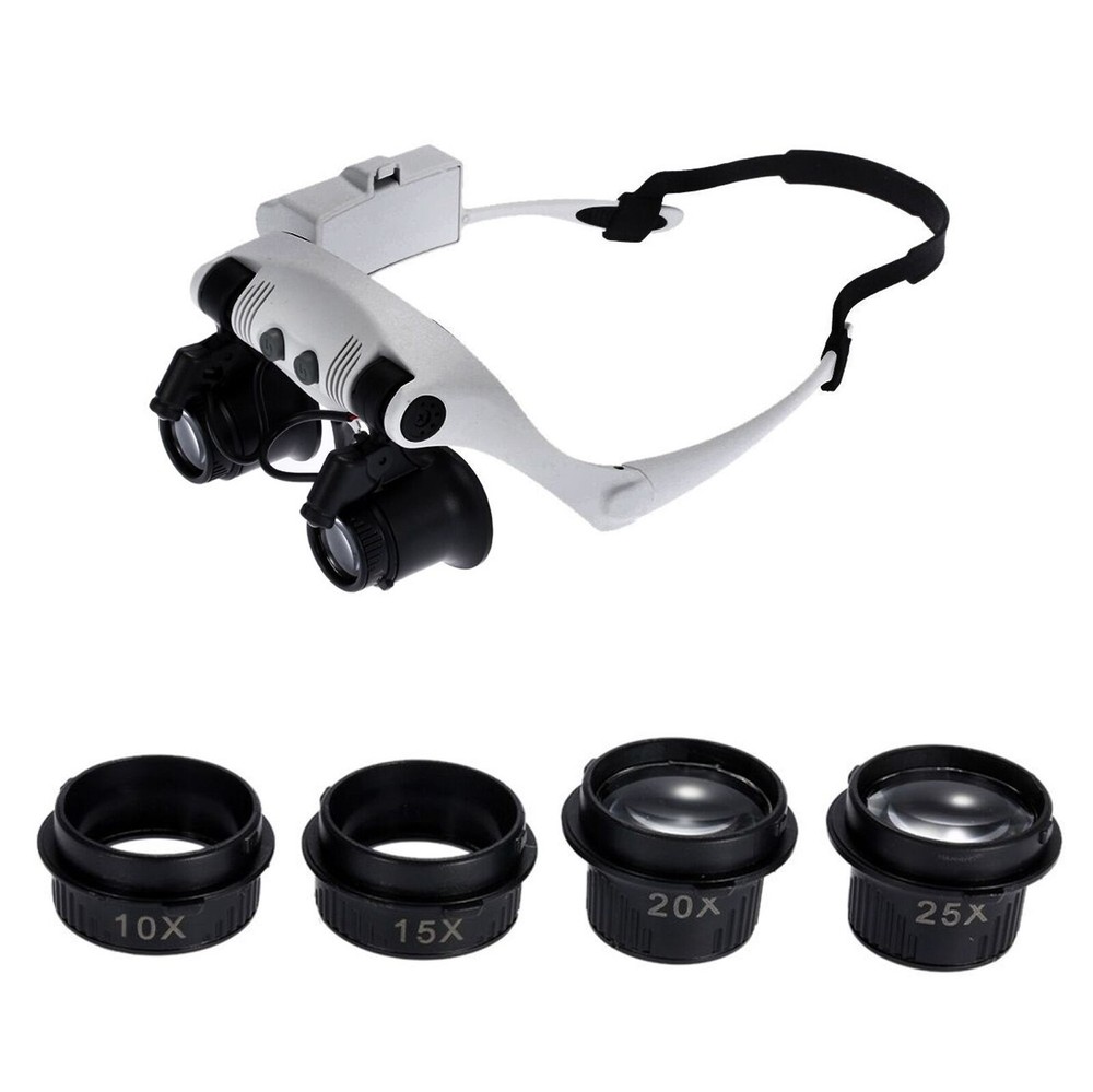 LED Magnifying Glasses with 8 Lenses & Light for Jewelry Watch Repair-image