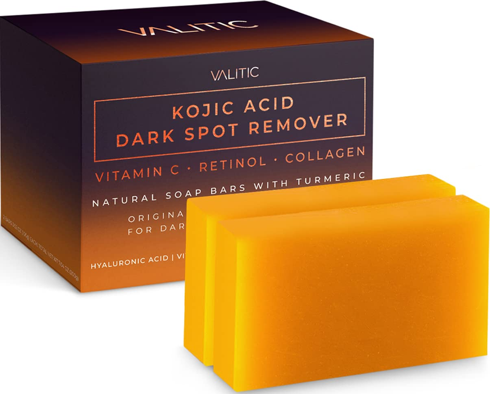Kojic Acid Dark Spot Remover Soap Bars with Vitamin C, Retinol, Collagen, Turmer