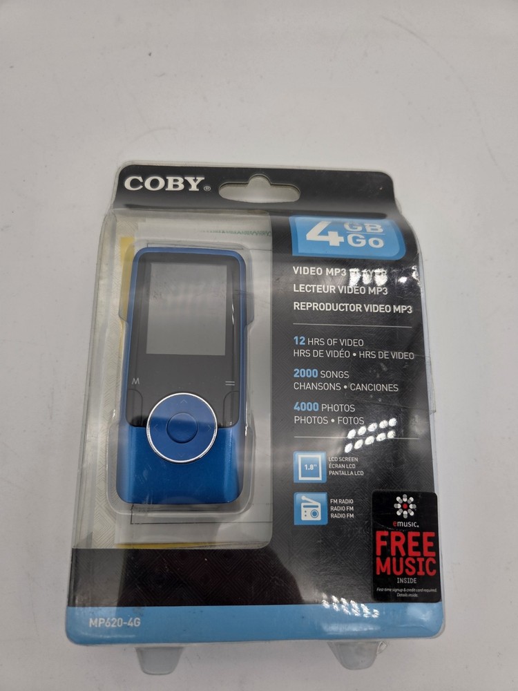 COBY MP620-4G 4GB Go Video MP3 Player 1.8 LCD Screen BLUE