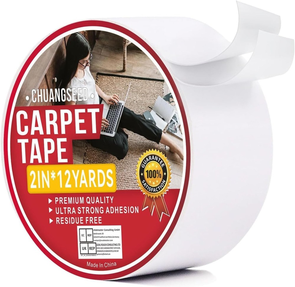 Carpet Tape Double Sided,White Rug Tape for Tile Area Rugs Hardwood Floors,Stron