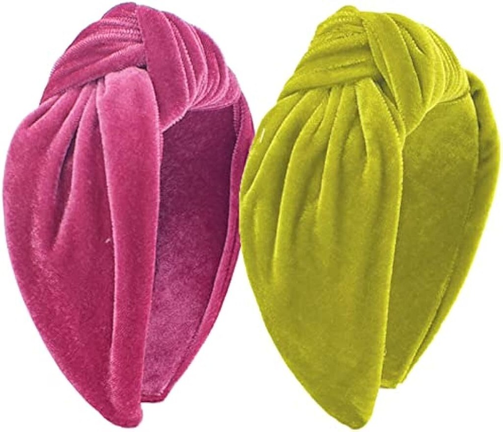 2Pcs Velvet Knotted Wide Headbands Hair Hoop Hair Accessories for Girls Women